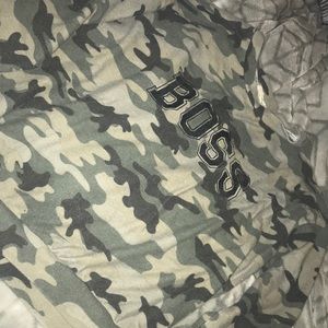 Boss Camo Print Long Sleeve Shirt